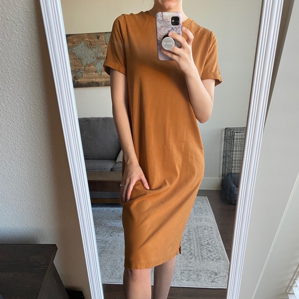Rust Midi Dress